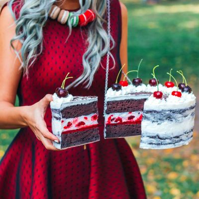 Black Forest Cake PURSE + magnetic WALLET Piece of cake