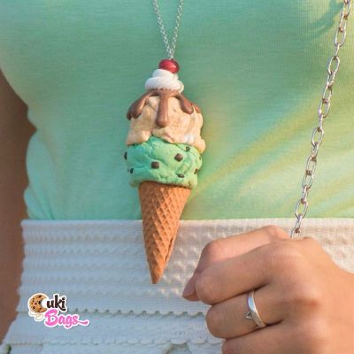 Double scoop Ice Cream necklace